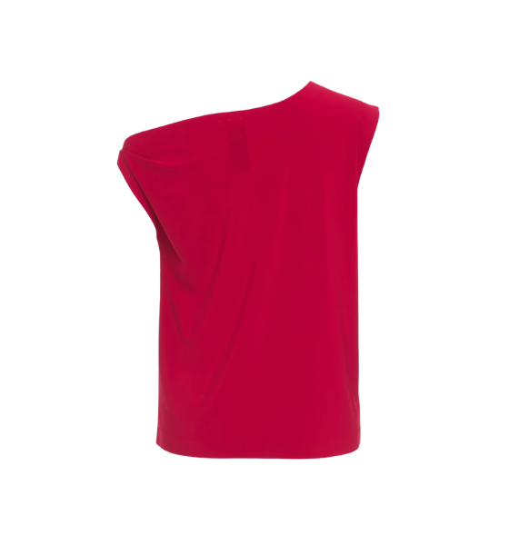 Red Drop Shoulder Top