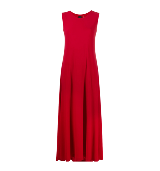 Red Sleeveless Long Swing Dress