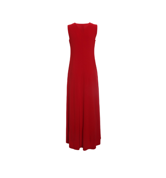 Red Sleeveless Long Swing Dress