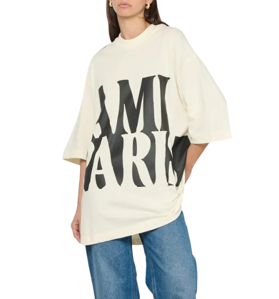 White Cream Oversized Short Sleeve Boxy T-Shirt