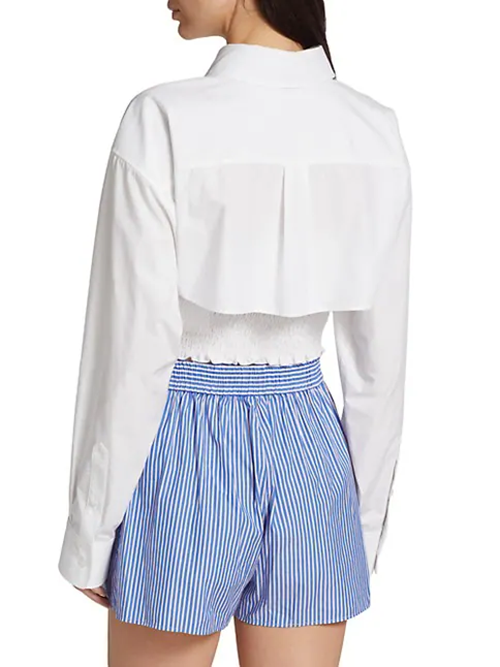 White Smocked Cami Overshirt Twinset