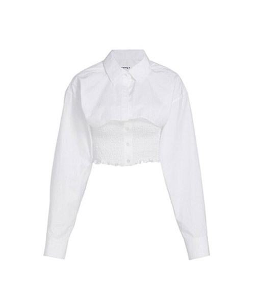 White Smocked Cami Overshirt Twinset
