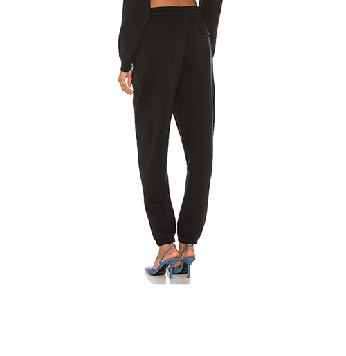 Black Essential Terry Classic Sweatpant Puff Paint Logo