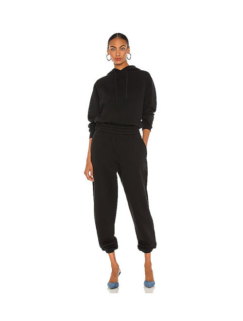 Black Essential Terry Classic Sweatpant Puff Paint Logo