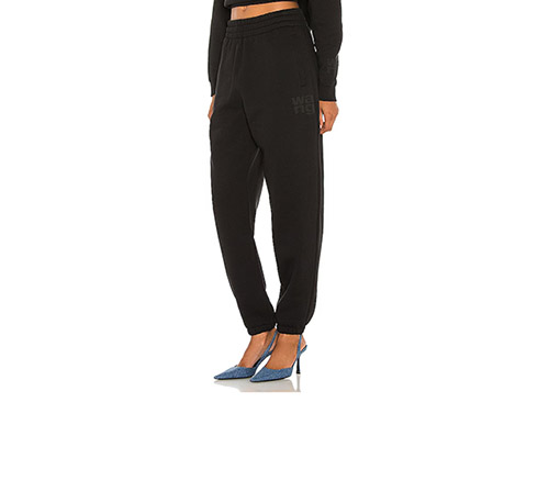 Black Essential Terry Classic Sweatpant Puff Paint Logo