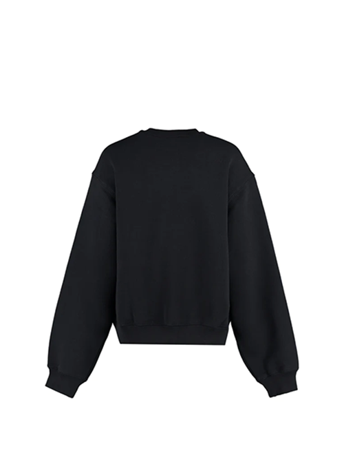 Black Essential Terry Crew Sweatshirt W/ Puff  Paint Logo