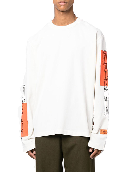 Gothic Color Blocks LS Tee White Orange