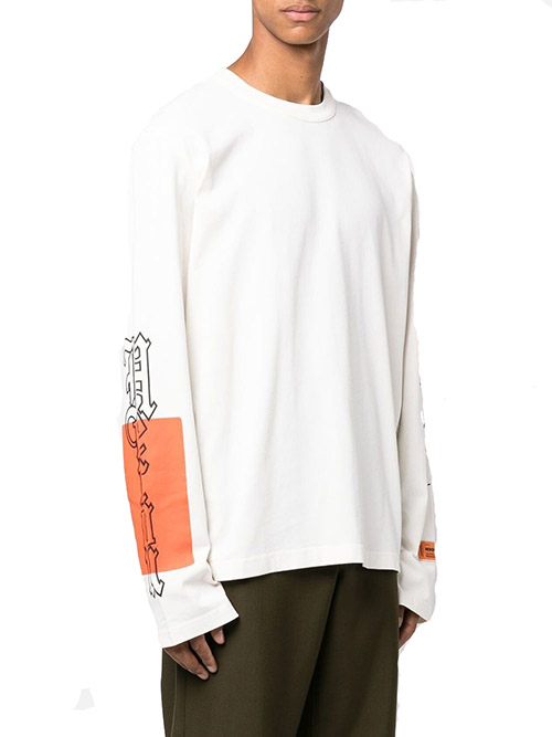 Gothic Color Blocks LS Tee White Orange