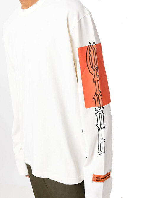 Gothic Color Blocks LS Tee White Orange