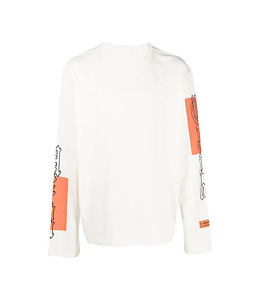 Gothic Color Blocks LS Tee White Orange
