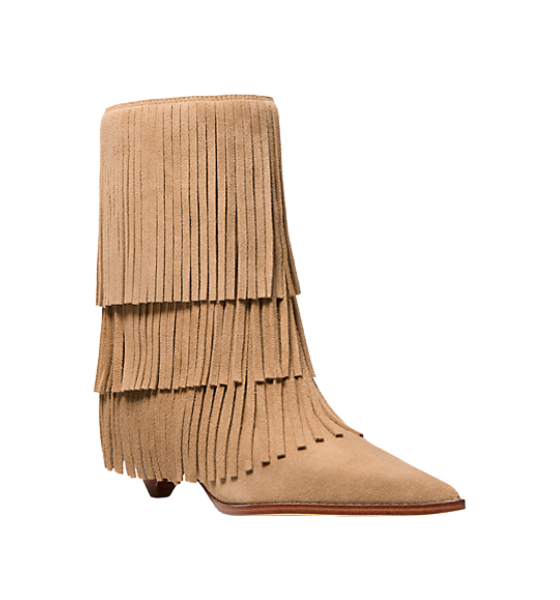 Husk Fringe Leather Jayla Heeled Bootie