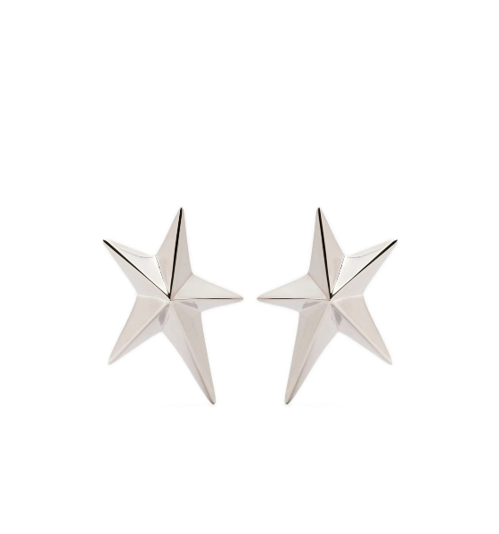 Silver Big-Star Earrings