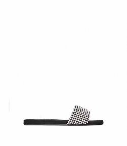Black Anya Crystal Flat Slide