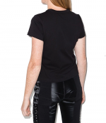 Essential Jersey Shrunk Tee With Puff Logo & Bound Neck