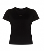 Essential Jersey Shrunk Tee With Puff Logo & Bound Neck