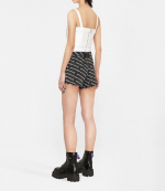 Grey Aged Bite Shorts With White Logo