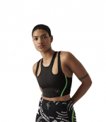 Adidas By Stella McCartney Black Green Crop Top