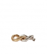 Chain Link Silver Tone Gold Drop Earrings