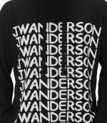 Black White Repeat Logo Hoodie