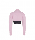 Cropped Pink Denim Jacket