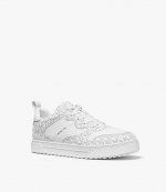 Optic White Black Logo Print Baxter Lace Up