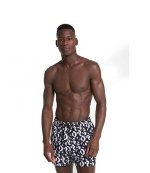 Black White Logo Print Swimwear