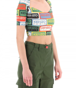 Allover Kenzo Paris Label Crop Top