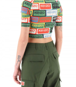 Allover Kenzo Paris Label Crop Top