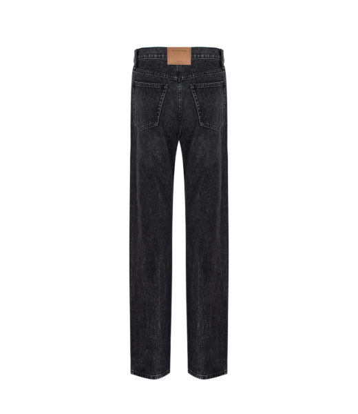 Grey Aged Ez Slouch Logo  Cut Out Embrodery Denim Pants