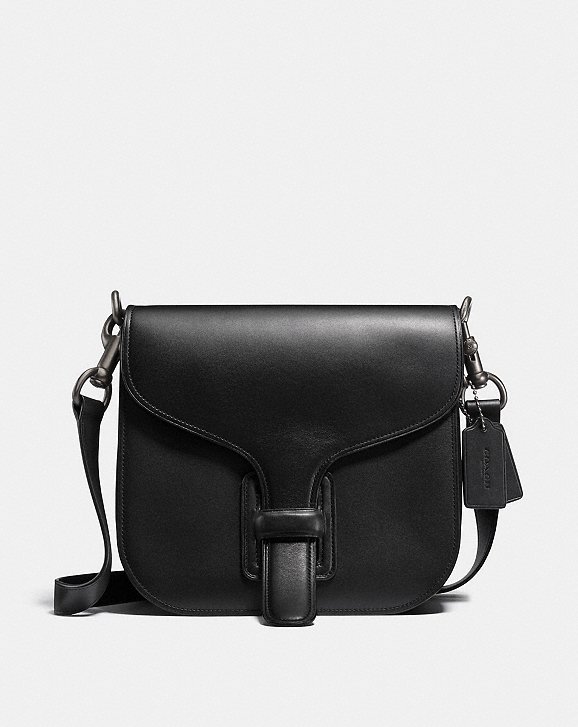 COACH CROSSBODY HANDBAG GLVTN LTH COURIER BA ; BP/BLK