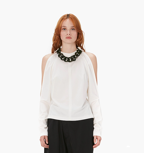 Chain Link Cold Shoulder Top