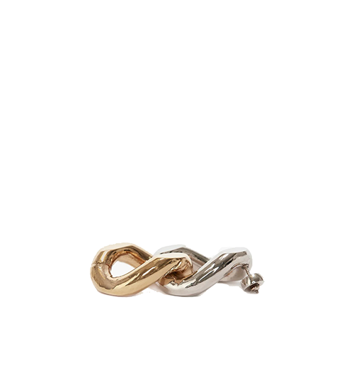Chain Link Silver Tone Gold Drop Earrings