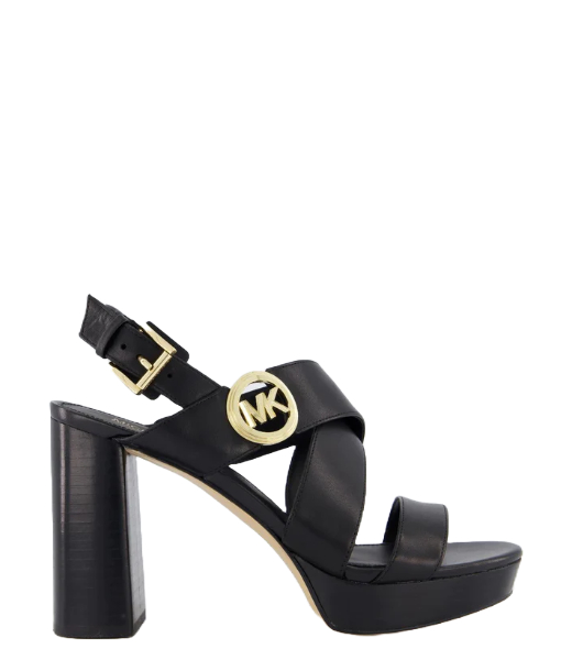 Vera Platform Leather Black Sandal