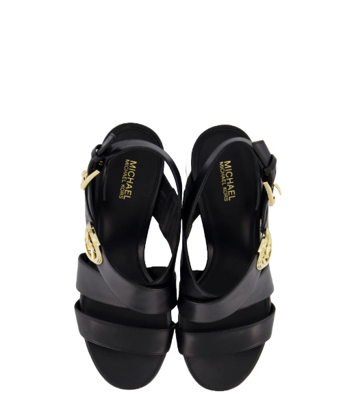 Vera Platform Leather Black Sandal