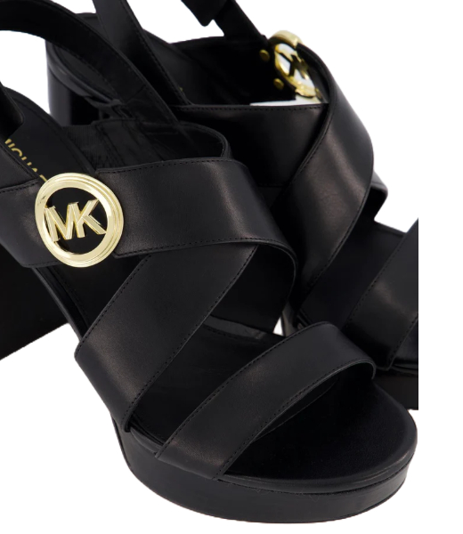 Vera Platform Leather Black Sandal