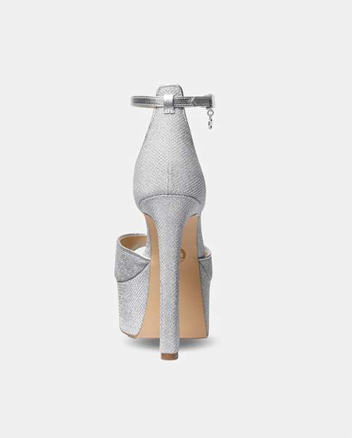 Martina Peep Toe Silver Glitter Pump