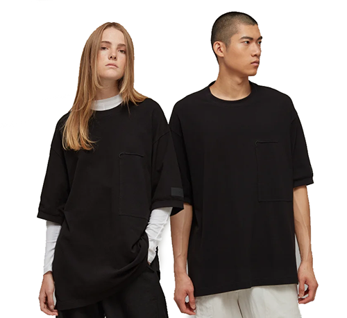 Y3 Black Crepe Pocket Tee