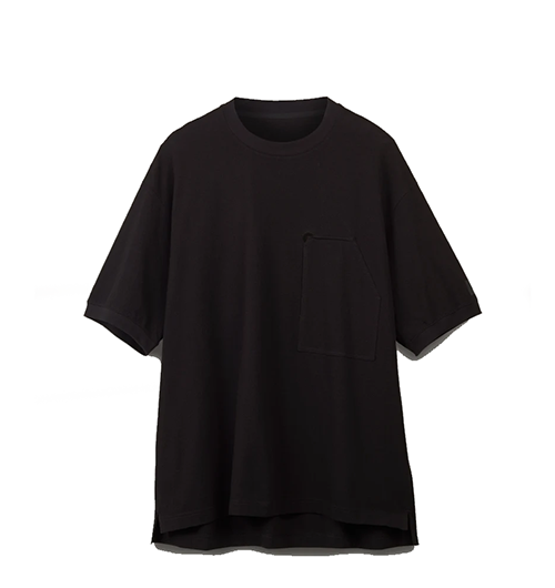 Y3 Black Crepe Pocket Tee