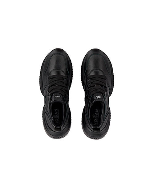 Interaction Black Leather Sneaker