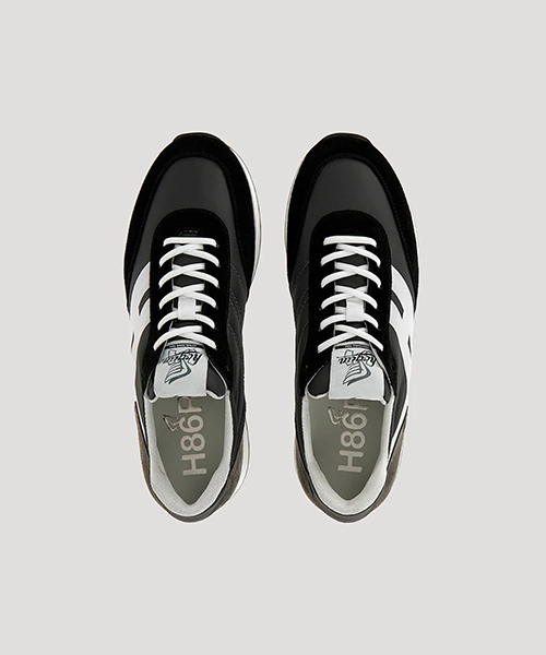 H383 Black & Grey Leather Sneaker