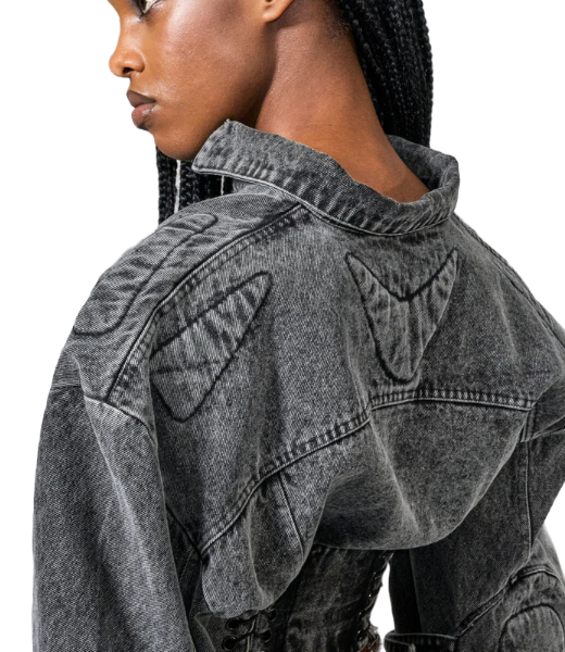 Denim Corset Black Jacket