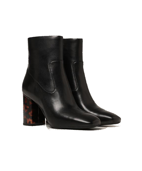 Marcella Black Leather Flex Bootie