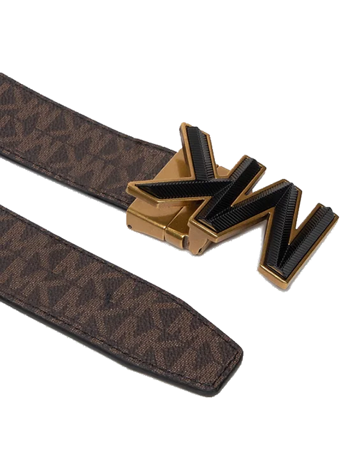 34MM Luggage Brown/Logo Reversible Belt
