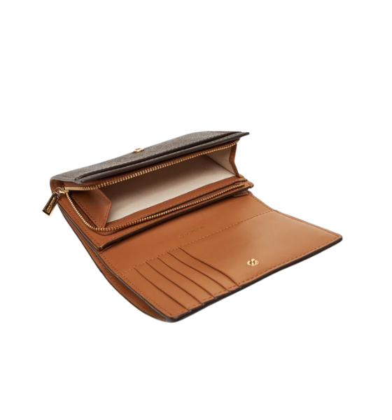 Brown Jet Set Lg Coin Wallet