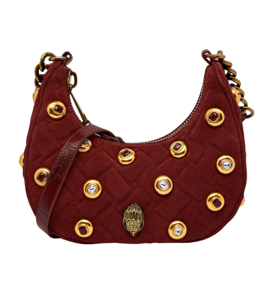 Wine Comb Suede Kensington Hobo Gems