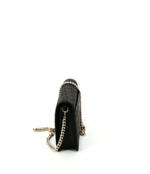 Jet Set Blk/Pale Gold MD Flap Chain Xbody