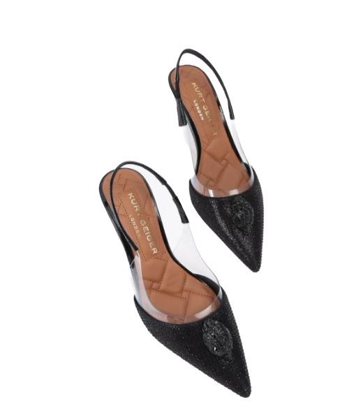 Belgravia Vinyl Black Synthetic With Rhinstones Slingback
