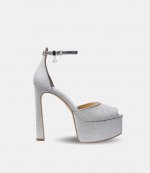 Martina Peep Toe Silver Glitter Pump