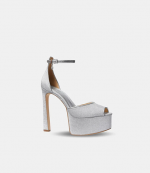 Martina Peep Toe Silver Glitter Pump