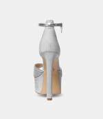 Martina Peep Toe Silver Glitter Pump